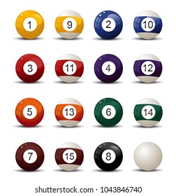 Pool ball vector illustration on white