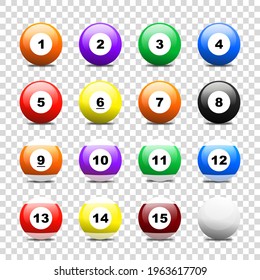 pool balls isolated on white, Billiard Ball