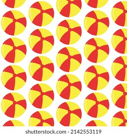 Balón de piscina o playa, conjunto de iconos, patrón, vector.