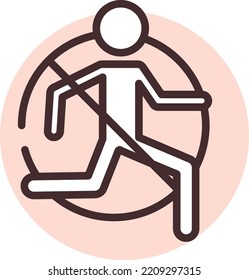 Pool and beach do not run, illustration, vector on white background.