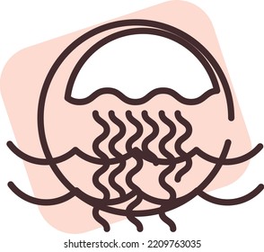 Pool- und Strandqualle, Illustration, Vektorgrafik auf weißem Hintergrund.