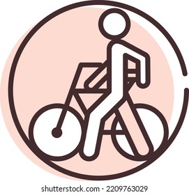 Piscina y playa sin paseo en bicicleta, ilustración, vector sobre fondo blanco.