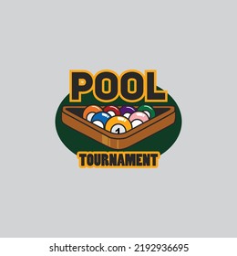 POOL Billiard Tournament Vector Logo Design, Suitable Use For Symbol, Icon, Or Element Design  