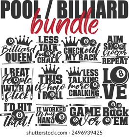 Pool Billiard Vector Illustrations Bundle