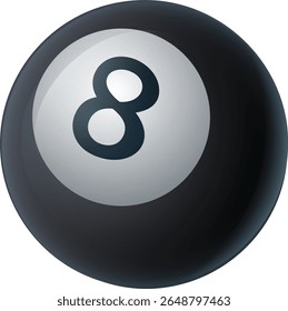 Una ilustración de icono aislado de bola de billar de piscina