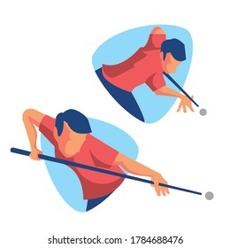 Pool Billiards sport athlete vector
