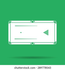 pool or billiards table symbol. Flat design style.