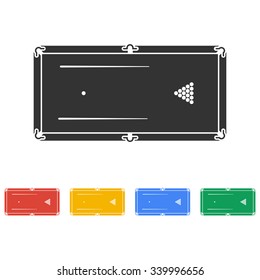pool or billiards table symbol. Flat design style.