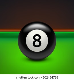 pool black eight on table