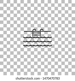 Pool. Black flat icon on a transparent background. Pictogram for your project