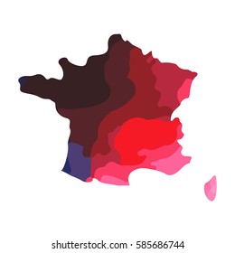 Pool of blood (or wine) that formed the shape of France.