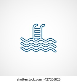Pool Blue Icon On White Background