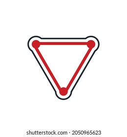 Pool board triangle, minimalist flat logo design vector, in white background color