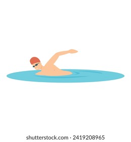 Pool boy swim icon cartoon vector. Party recreation. Castle dive sea
