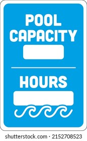 Pool Capacity and Hours Sign | Template for HOAs, Hotels, and Property Management | Vector Signage svg