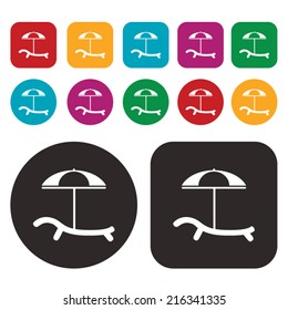 pool chair icon / beach chair icon