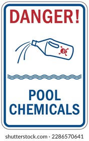 Pool chemical hazard sign and labels