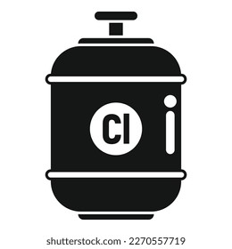 Pool chlorine tank icon simple vector. Water cleaning. Family outdoor