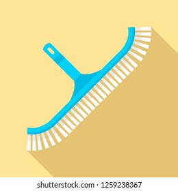 Pool clean brush icon. Flat illustration of pool clean brush vector icon for web design