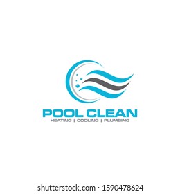 Pool clean service logo template for your business