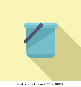 Vector plano del icono del balde de limpieza del pool. Reparación de la bomba. Limpiador neto