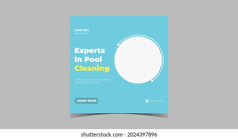 Pool Cleaning Service Social Media Post. Keep Your Pool Clean Service Social Media Post Template