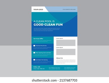 Pool cleaning services flyer template, Pool maintenance service poster leaflet design, Swimming pool cleaning service flyer design