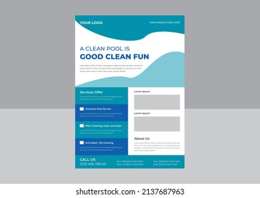 Pool cleaning services flyer template, Pool maintenance service poster leaflet design, Swimming pool cleaning service flyer design