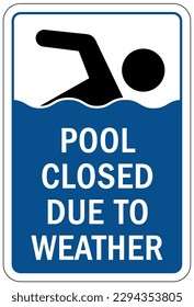 Pool closed sign and labels