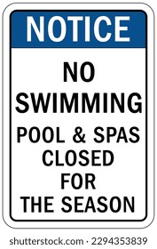 Pool closed sign and labels