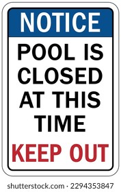Pool closed sign and labels