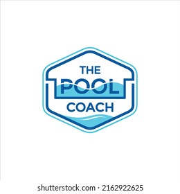 The pool coach vector logo template