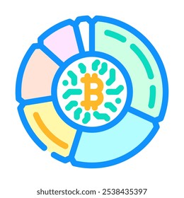 Icono de color de minería de criptomonedas de pool. Vector de minería de criptomonedas de pool. Ilustración de símbolo aislado