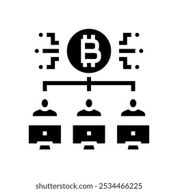 pool cryptocurrency mining glyph icon vector. pool cryptocurrency mining sign. isolated symbol illustration