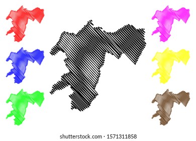 Pool Department (Departments of the Republic of the Congo, Congo-Brazzaville, Congo Republic,RotC) map vector illustration, scribble sketch Pool map