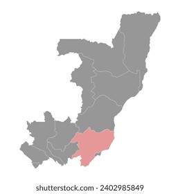 Pool department map, administrative division of Republic of the Congo. Vector illustration.