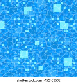 pool, different scale mosaic tiles under the water, vector