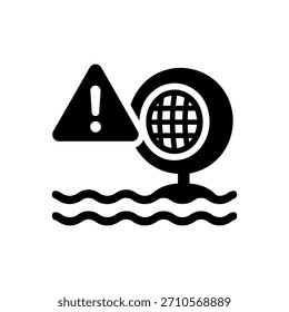 Icono De Peligro De Drenaje De Piscina Aislado Sobre Fondo Blanco