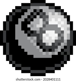 A Pool Eight Ball Bit Retro Video Game Style Pixel Art Sports Icon