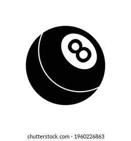 Pool eight ball icon design isolated on white background