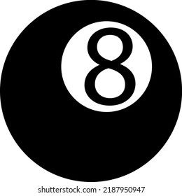 Pool Eight Ball Icon Vector Illustration on white background..eps
