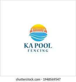 Pool Fencing Logo Vector Image