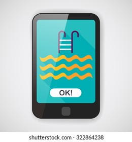 Pool flat icon with long shadow