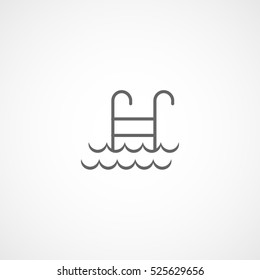 Pool Flat Icon On White Background