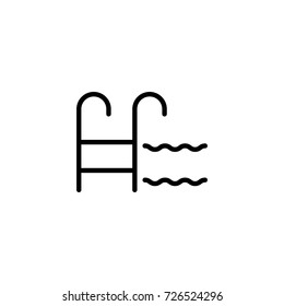 Pool flat icon. Single high quality outline symbol of summer for web design or mobile app. Thin line signs of swimming for design logo, visit card, etc. Outline logo of diving