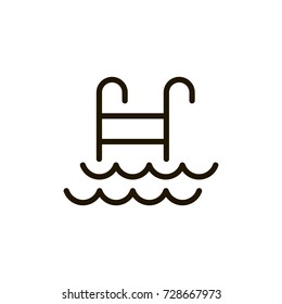 Pool flat icon. Single high quality outline symbol of spa for web design or mobile app. Thin line signs of beauty for design logo, visit card, etc. Outline logo of massage