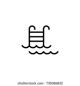 Pool flat icon. Single high quality outline symbol of water for web design or mobile app. Thin line signs of swimming for design logo, visit card, etc.  - Shutterstock ID 730386832