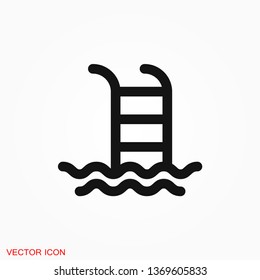 Pool flat icon vector sign symbol for design
