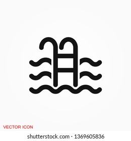 Pool flat icon vector sign symbol for design