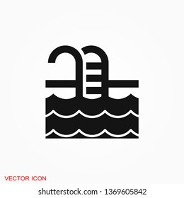 Pool flat icon vector sign symbol for design